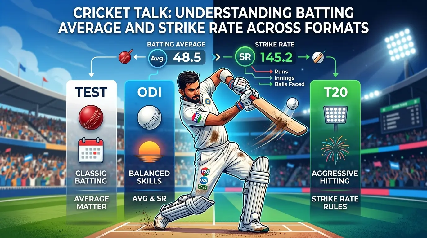 Batting Average and Strike Rate in Cricket: What They Mean Across Formats | Verixa